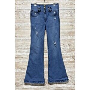 Flared Jeans Sz 16 Bon Bon Up Levanta Cola Colombianos Butt Lift High Waist 6516